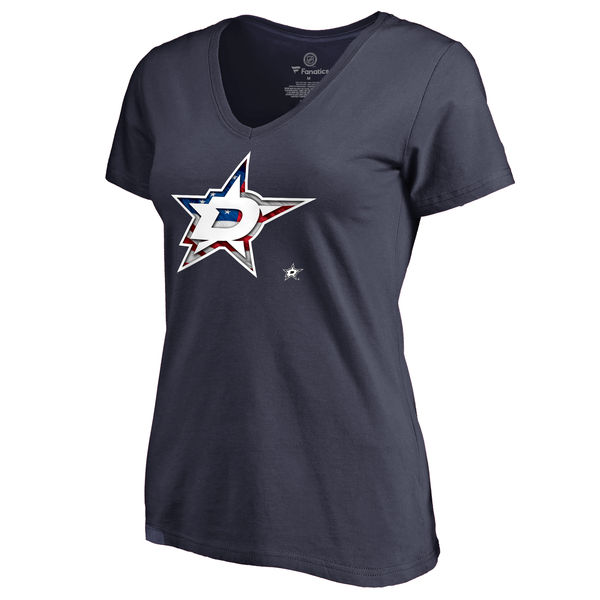 2020 NBA Women Dallas Stars Navy Banner Wave Slim Fit TShirt->ncaa t-shirts->Sports Accessory